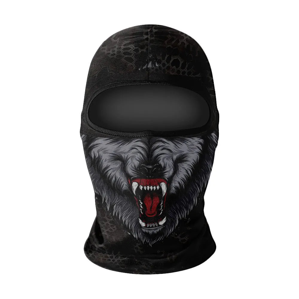Summer breathable full face sun protection headgear in ice silk fabric, polyester, average size, available in multiple colours