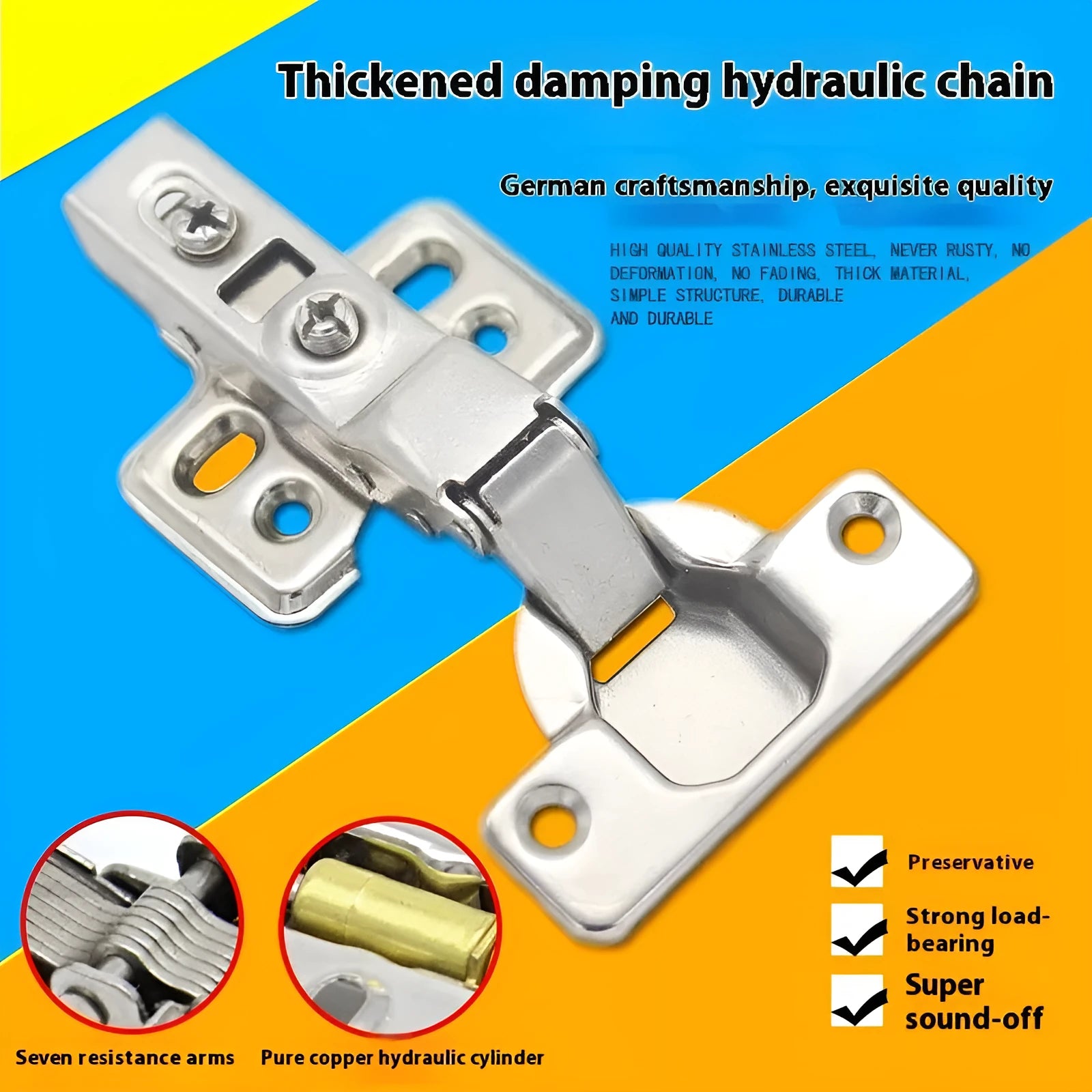 761 cold rolled steel hydraulic damping cabinet hinge with nickel plating