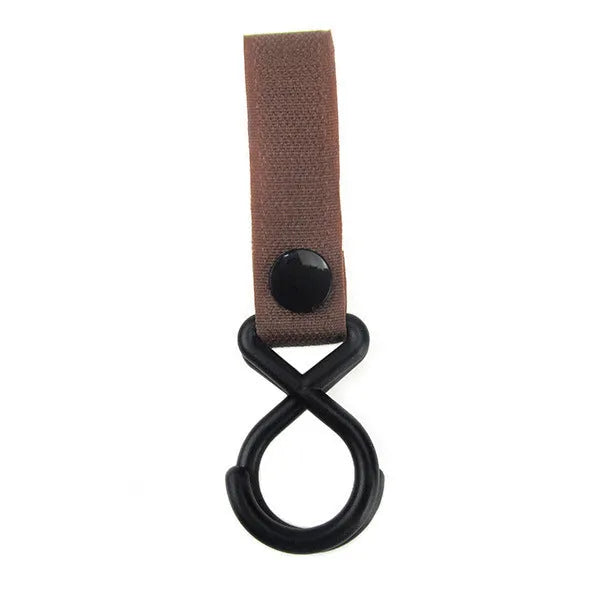 Nylon luggage hook in one of 18 available colours, including black, red, blue, and green variants