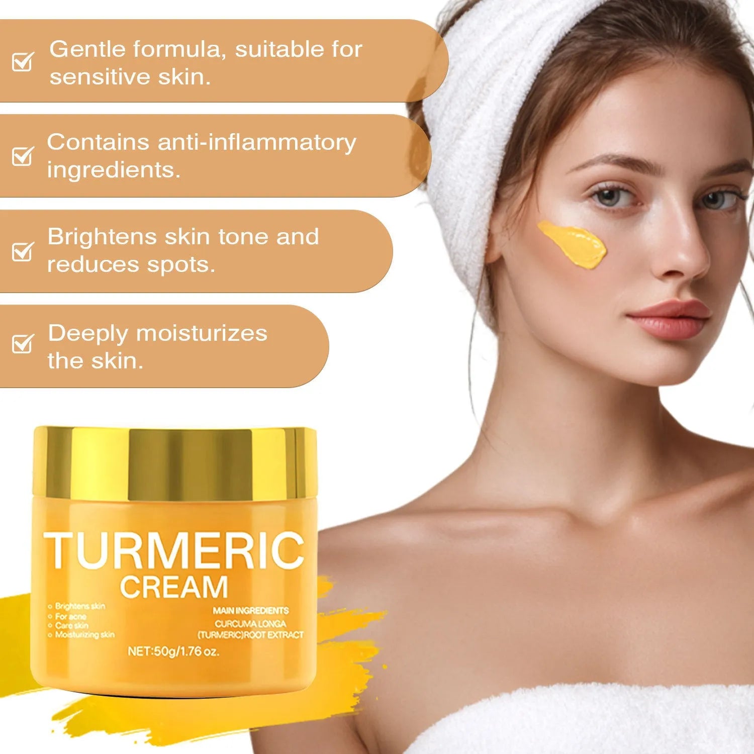 50g brightening hydrating moisturising cream in compact 53mm jar