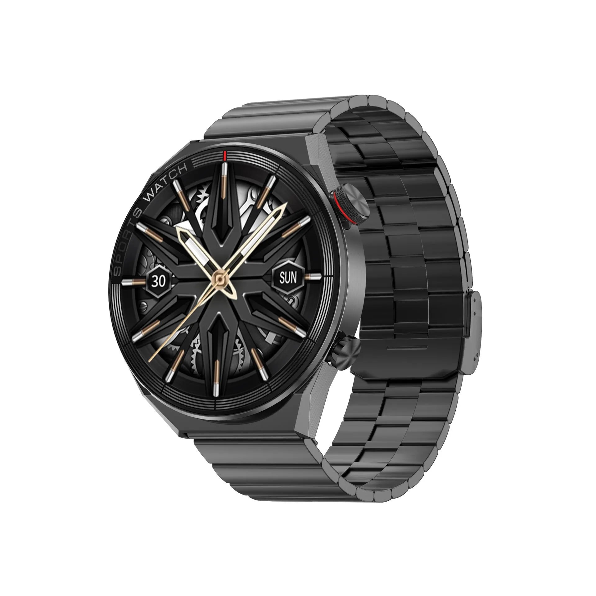 46mm Bluetooth smart watch with 1.5 inch HD screen showing interface display on wrist