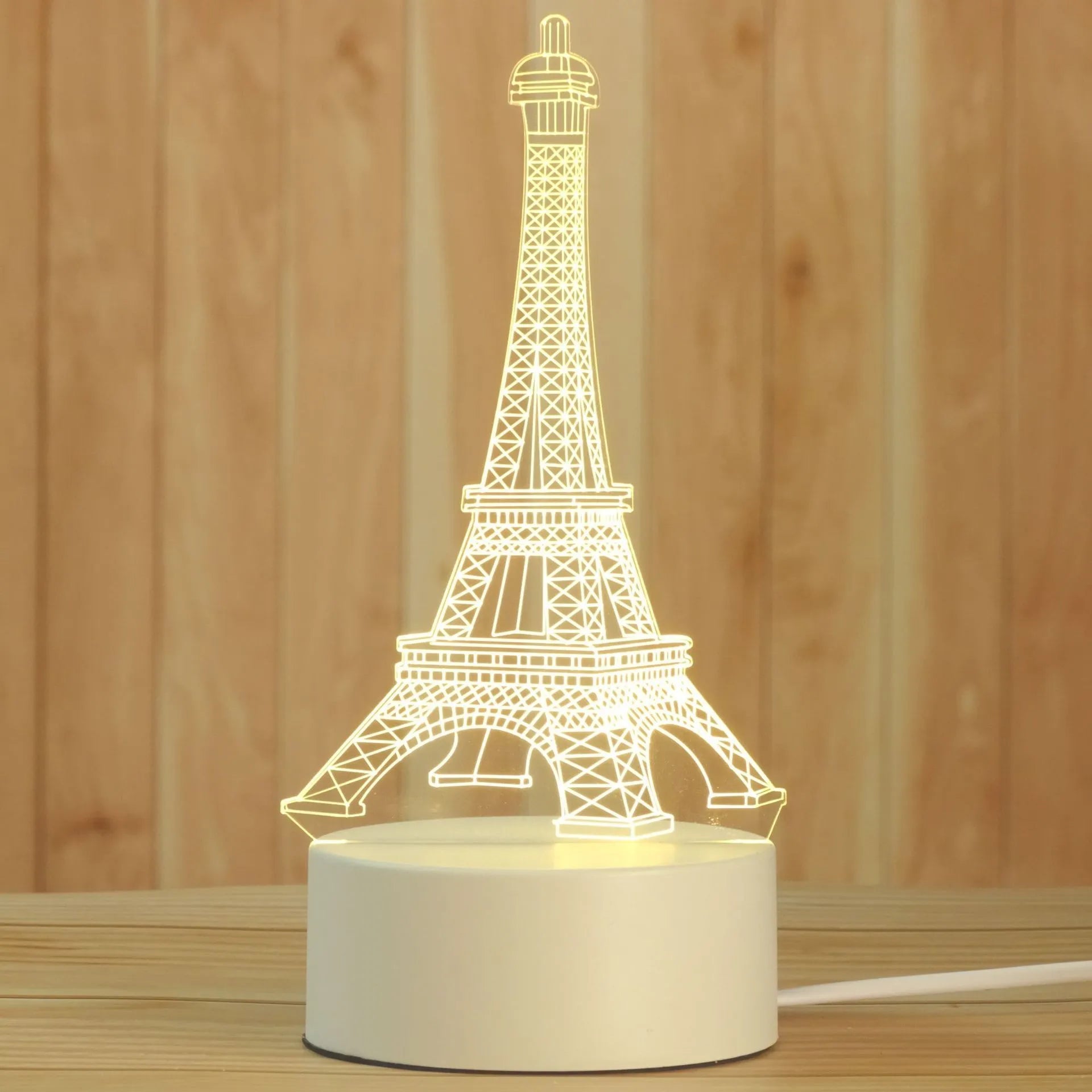USB acrylic night light 4W touch control three colour temperatures bedside decoration 20x17.5cm