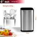 Stainless steel kitchen tool holder with 8 inch knife organiser and detachable storage bucket in black colour
