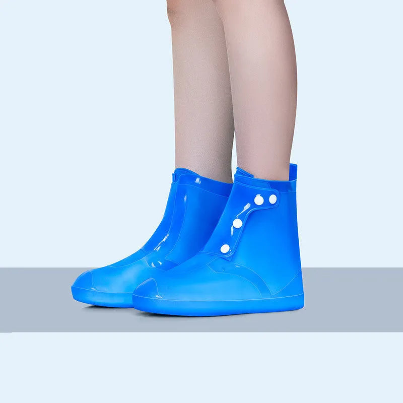 White PVC high top shoe covers for water resistant footwear protection