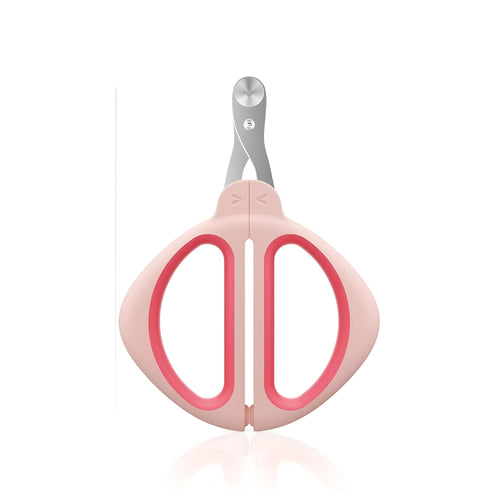 Blue cat nail clipper with positioning round hole and non-slip handle