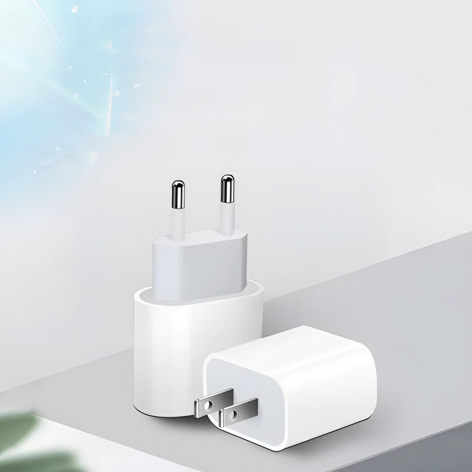 PD20W mobile phone charger with USB port in American and European variants