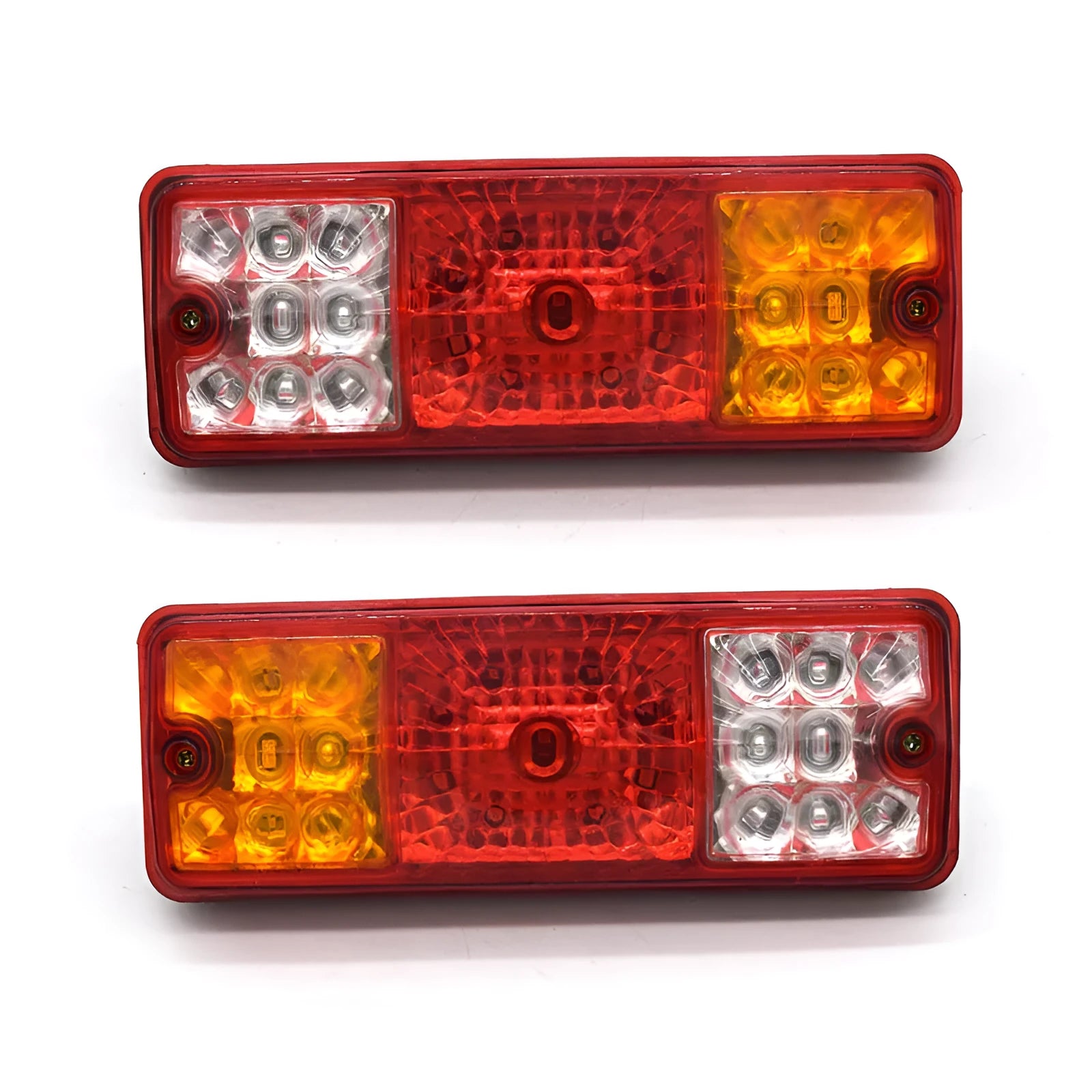 Black semi-closed electric tricycle taillight for 12V and 48-60V systems with 200x70mm dimensions