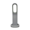 Simple white LED desk lamp with touch control and USB cable on a modern desk