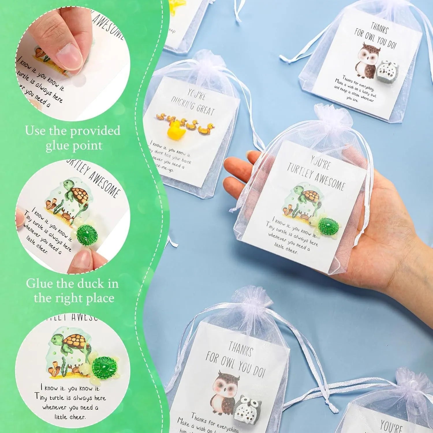Resin pun greeting cards with office humour messages in pocket-sized format