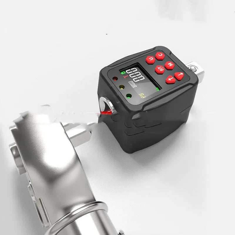 Digital torque meter with display head showing 1/2 inch drive and metal construction