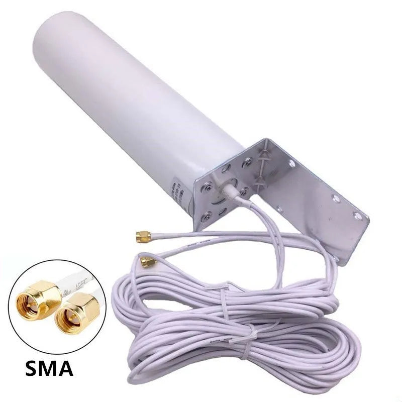 4G LTE router antenna with 12dBi gain for outdoor use, supports 698-960MHz and 1710-2700MHz bands
