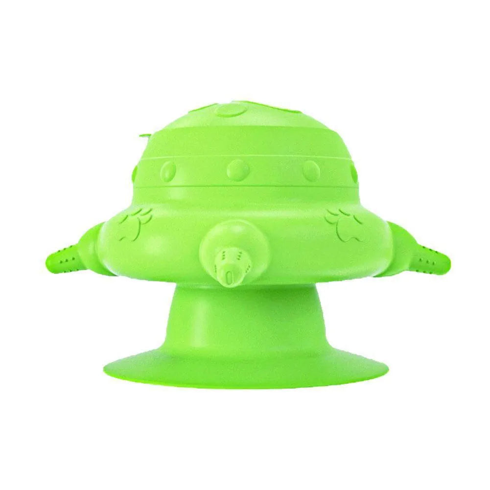 Pink silicone pet nursing device with bionic breast-shaped milk bowl and pacifiers