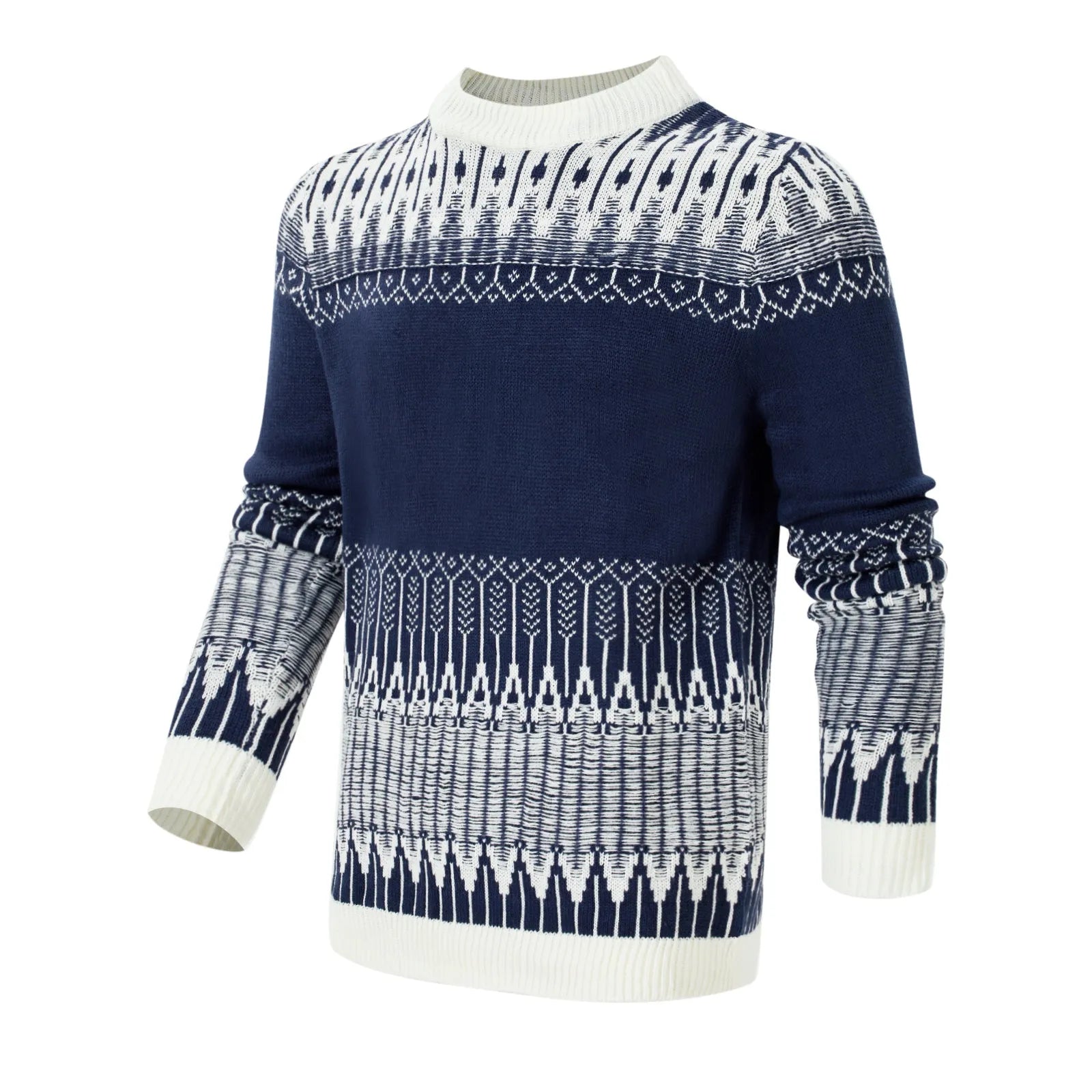 Men's cotton-blend knitted pullover sweater available in multiple sizes and styles
