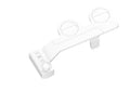 Pure white button-operated wash tool with detachable nozzle and multiple plumbing fittings