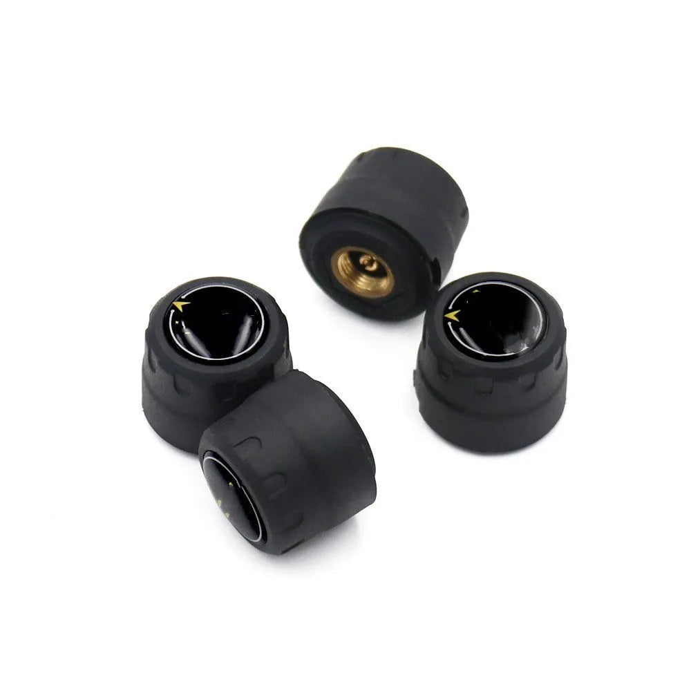 Black Bluetooth 5.0 tyre pressure monitor sensors with wrench and anti-theft screws