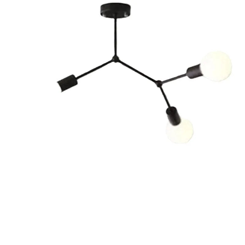 Iron chandelier ceiling lamp in Nordic style with multiple head options