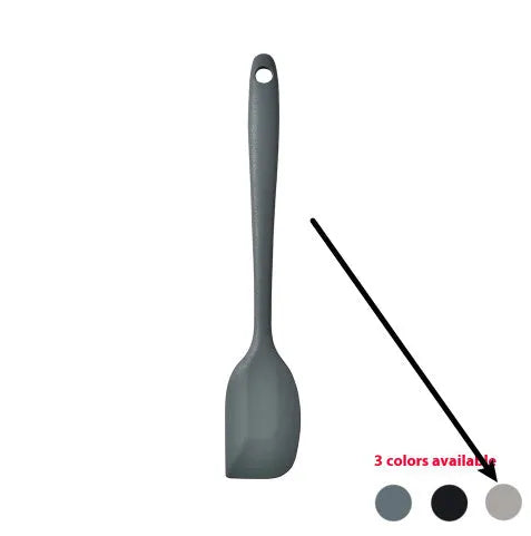 12 piece silicone kitchen utensil set with rotating storage bucket in black, dark grey or khaki colours