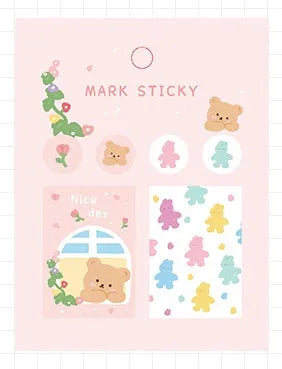 PVC index stickers in multiple colours and styles for notebook organisation