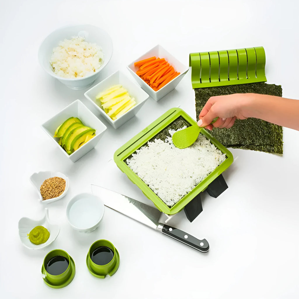 DIY simple sushi making machine with PP stainless steel body and wire, colour box packaging