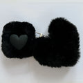 Plush loving heart TPU AirPods case in pink with soft shell and pendant