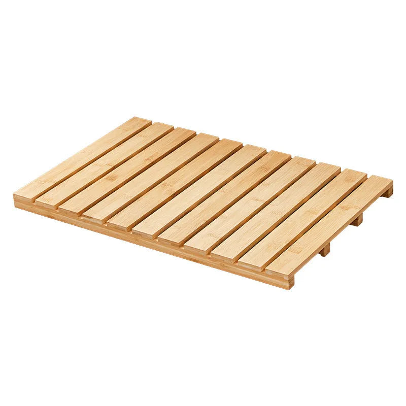 Bamboo bathroom height increasing foot pad non-slip rectangular 54x36x4cm brown right angle solid colour