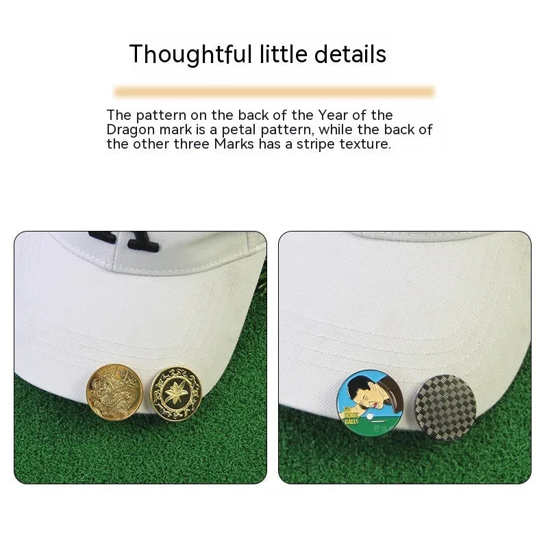 Zinc alloy golf hat clip with engraved personalised design options