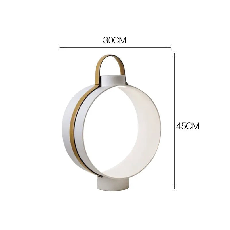 White metal Nordic minimalist table lamp 30x45cm on a desk