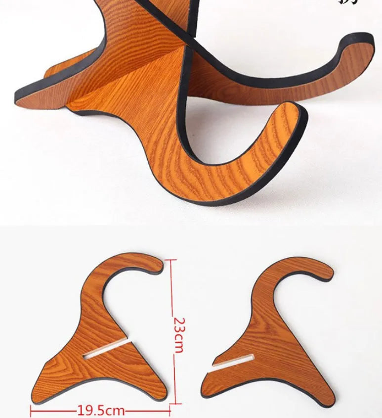 Wood folding ukulele bracket stand with anti-slip 3m EVA padding for 21-26 inch ukuleles