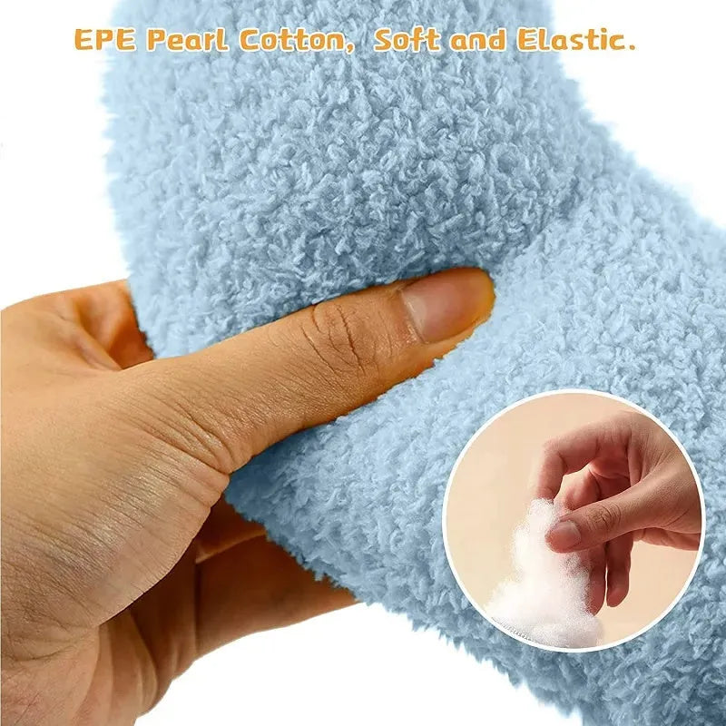 Small half-donut shaped plush pet pillow in blue, showing U-shaped design for cat or small dog neck support.