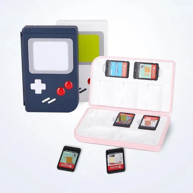 Compact pink Nintendo Switch game card storage box for SWITCH OLED and LITE consoles
