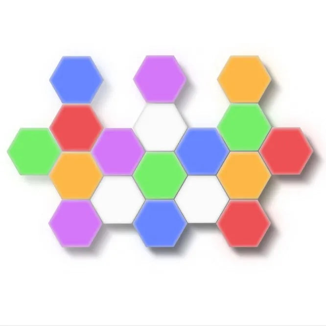 British Creative Honeycomb Modular Assembly Helios Touch Wall Lamp with six hexagonal tiles