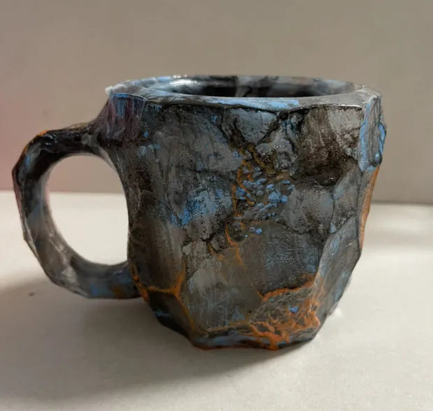 400ml resin mineral crystal coffee mug with handle in multiple colour options