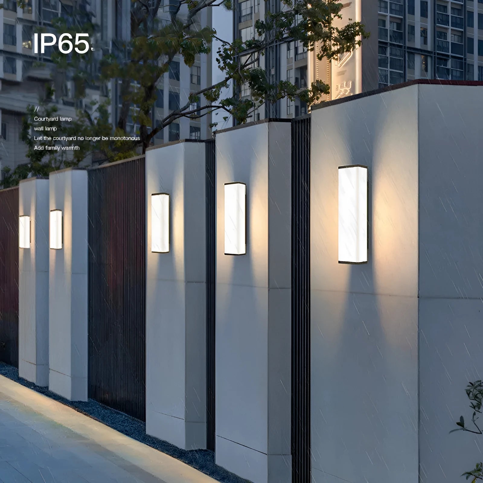 60cm outdoor stainless steel wall light with P65 waterproof rating and LED lighting