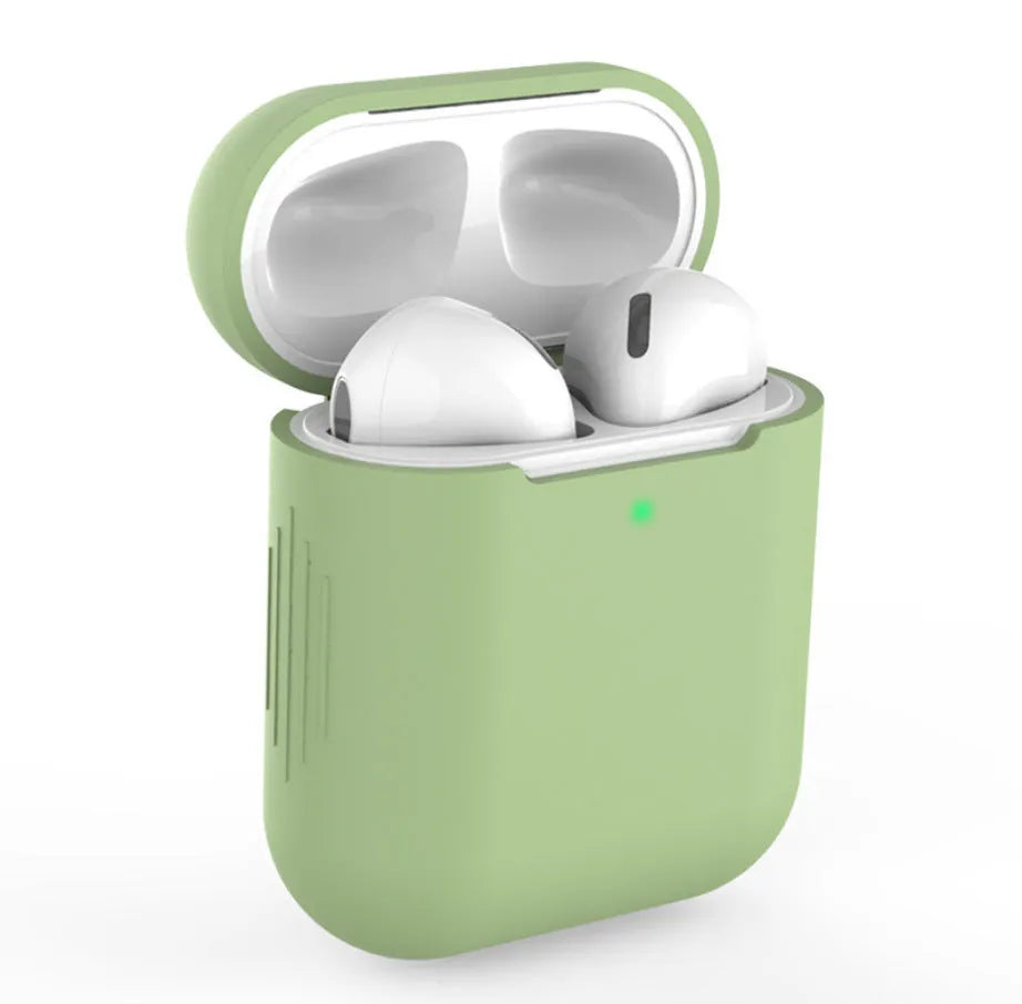 Silicone protective case for Apple AirPods wireless headphones in multiple colour options