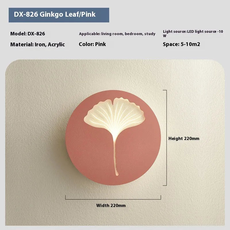 Modern tricolour LED bedside lamp with decorative motifs in white or pink finishes