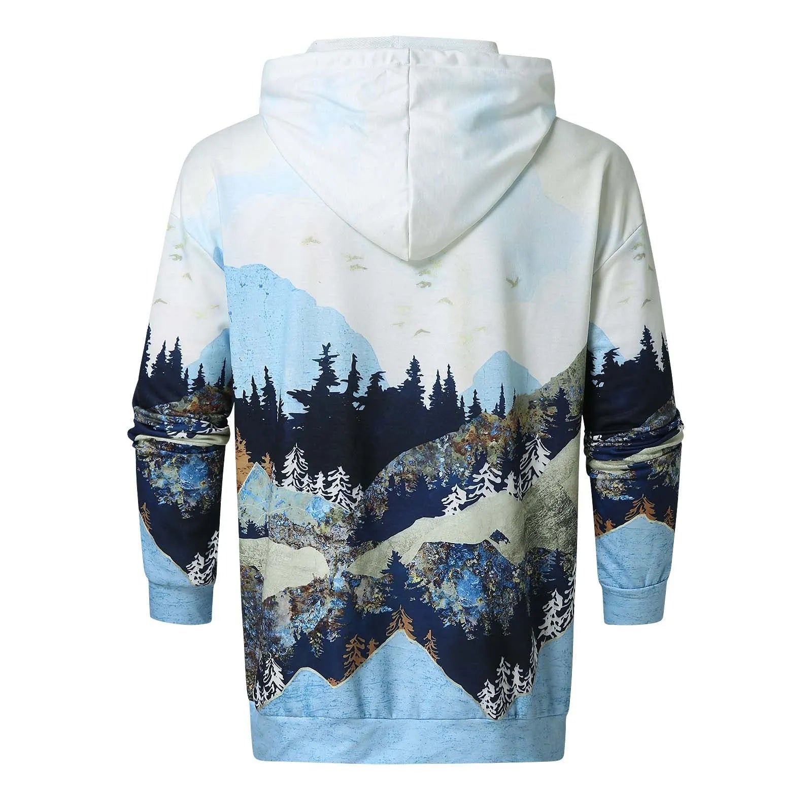 Printed super flexible hoodie for men in grey, 80% polyester fibre casual fleece