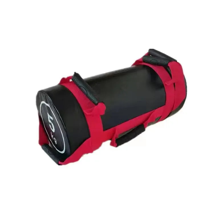 PVC fitness sandbag training bag in flat white leather colour for weight lifting and gym conditioning