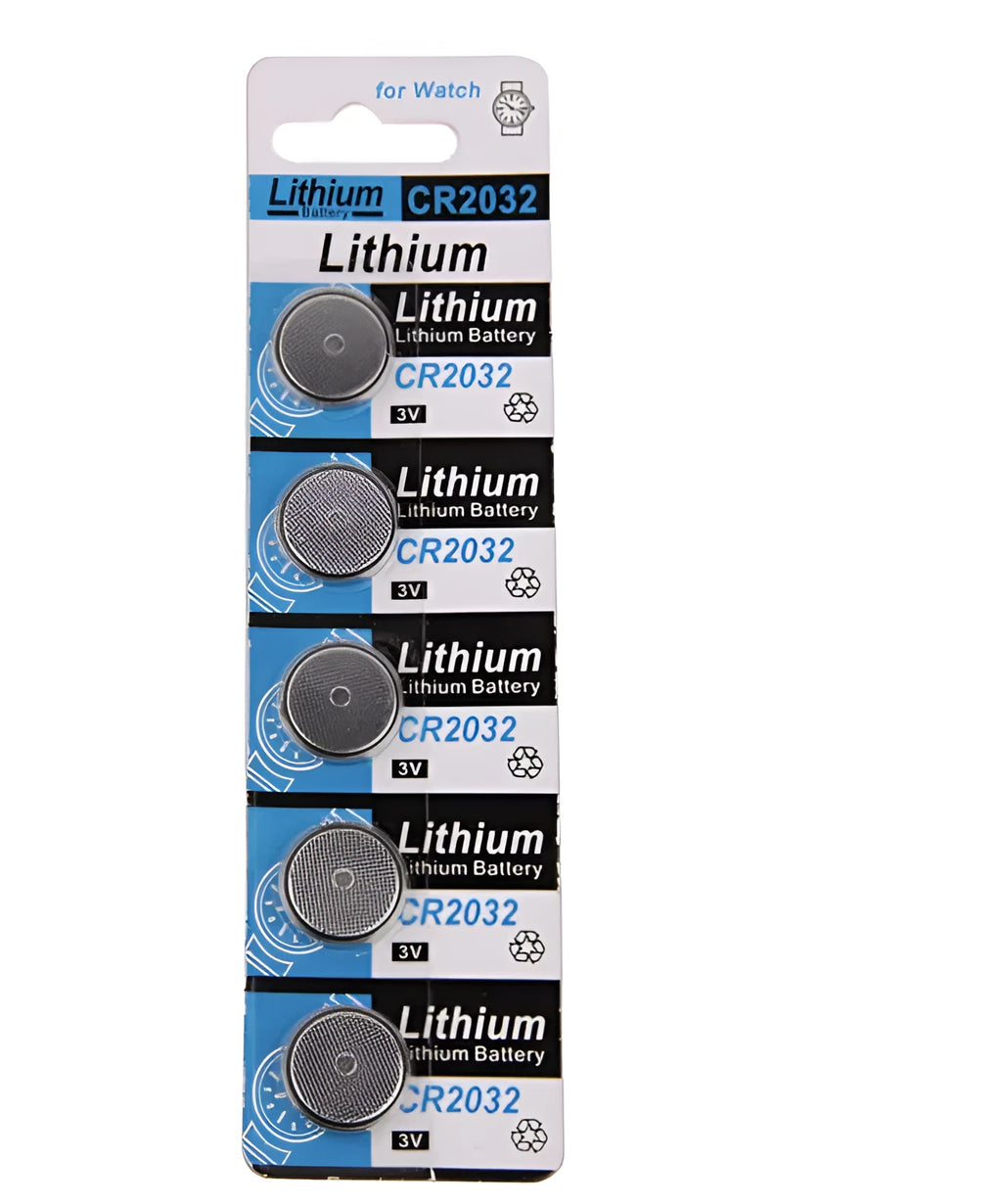CR2032 lithium button batteries for weight scales and electronics in card packaging