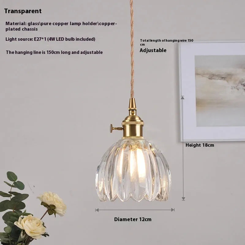 Vintage glass flower chandelier with Nordic design in amber colour for bedroom ceiling mounting
