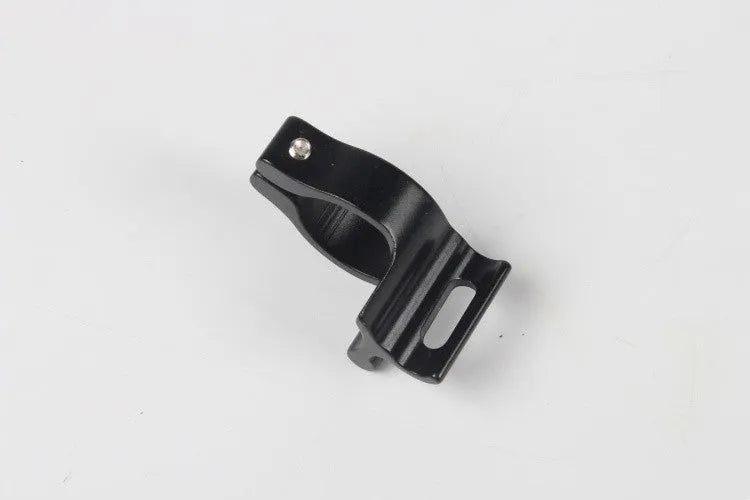 Black aluminium alloy vehicle clamp ring with 28.6mm diameter and steel frame bracket
