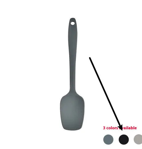12 piece silicone kitchen utensil set with rotating storage bucket in black, dark grey or khaki colours