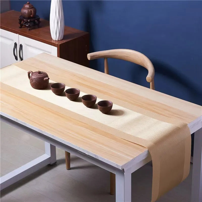 PVC non-slip kitchen sink mat in gradient bamboo colour showing dish drying surface
