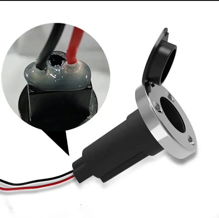 Yacht anchor light ring lamp socket with stainless steel pole and ABS plastic base