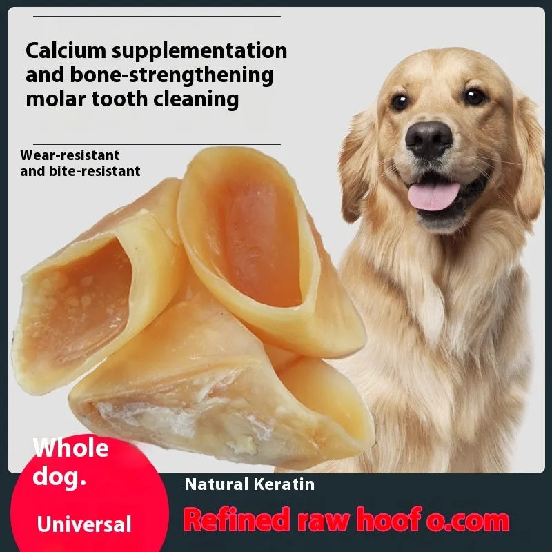 Natural cowhide hoof shell dog chew for small and large dogs