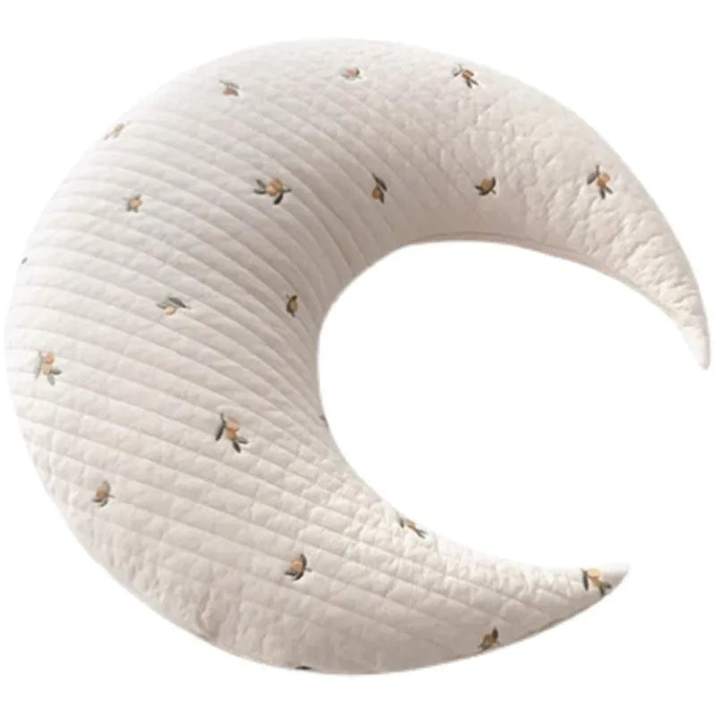 Anti-mite pure cotton nursing U-shape pillow in bear colour, 56cm x 65cm, for baby feeding and sleeping support