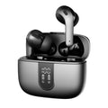 Jerry X08 wireless Bluetooth in-ear headphones with digital display and subwoofer in black grey or white