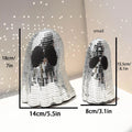 Silver Halloween ghost mosaic mirror patch decoration for desktop display