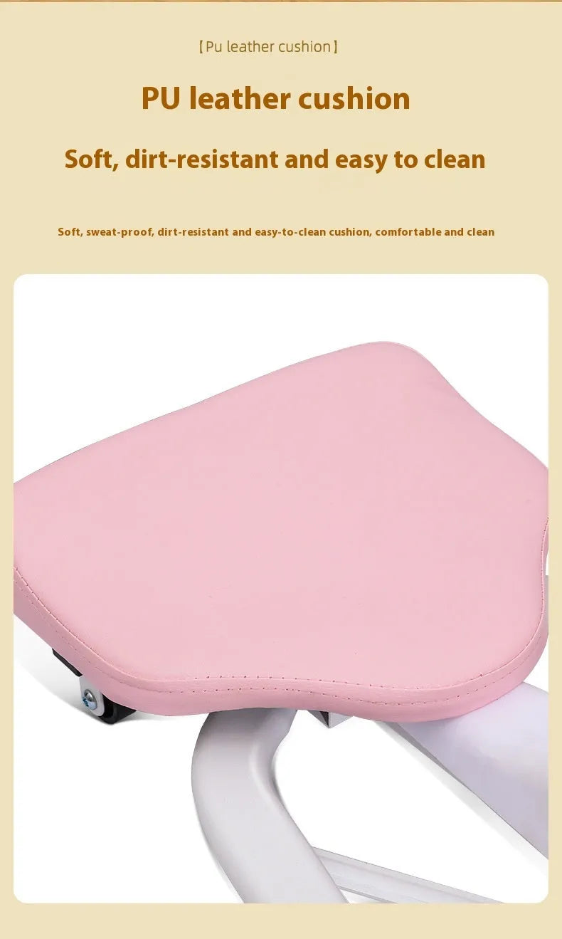 Steel frame leg stretching equipment with foam padding in blue colour with backrest