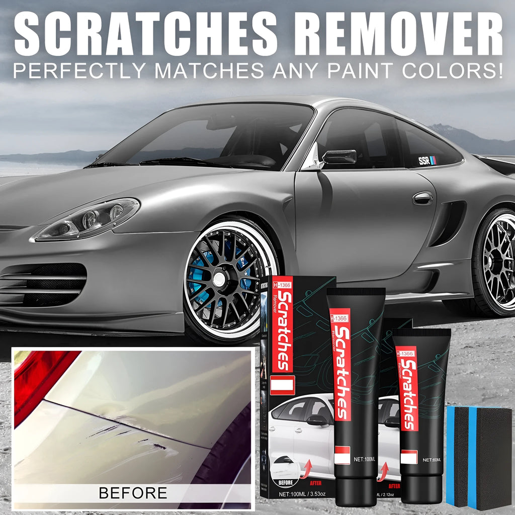 Car scratch repair polishing paste 60ml tube with application result on black car paint
