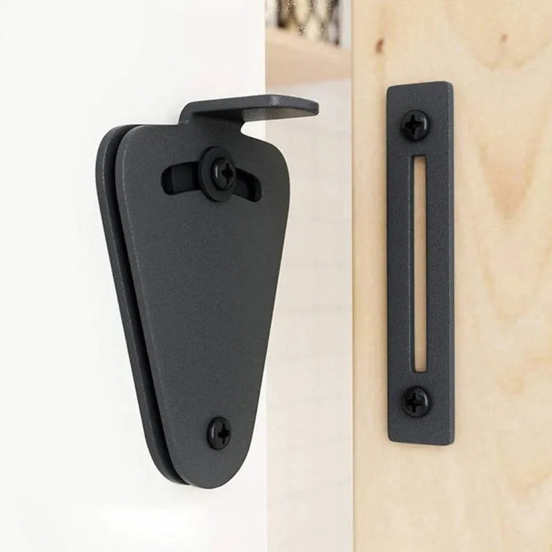 Black stainless steel barn door lock hardware with S and M size options for sliding doors